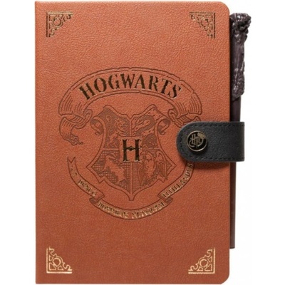 CurePink Poznámkový blok s propiskou Harry Potter: Erb Bradavic A5 14,8 X 21 cm CBA5001 – Zbozi.Blesk.cz