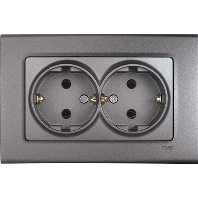 Panasonic КОНТАКТ ДВОЕН VIKO LIn Life 90402056 СИВ (90402056)