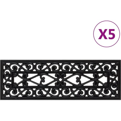 vidaXL Постелки за стъпала 5 бр 25x75 см гума (155628)