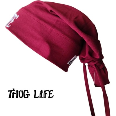 Street Knowledge Бийни шапка в тъмночервено с бродерия Thug life tattoo Street KnowledgeSK-0078 - Тъмночервен, размер S/M