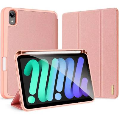 Dux Ducis Domo Tablet Case - полиуретанов кейс с поставка и отделение за Apple Pencil 2 за iPad mini 6 (2021) (розов)