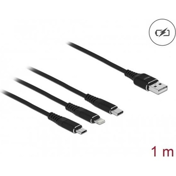 Delock 87155 Nabíjecí USB 3 v 1 pro Lightning™ / Micro USB / USB Type-C™, 1m, černý