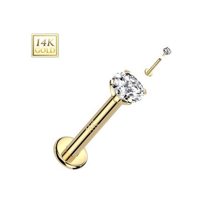 Šperky4U zlatý piercing do brady labreta ZL01245-1208-YG