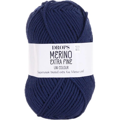 Příze DROPS Merino Extra Fine uni color 27 - tmavá modrá