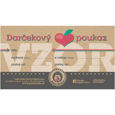 DARČEKOVÁ POUKÁŽKA 30 EUR