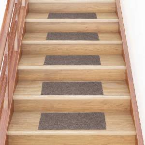 vidaXL Изтривалки за стълби, самозалепващи се, 15 бр. , 60x25 см, бежови, правоъгълни