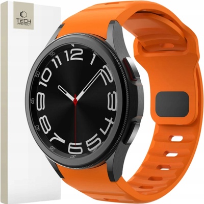 Tech-Protect Silicone Line na Samsung Galaxy Watch 4 / 5 / 5 Pro / 6 / 7 / FE, oranžový TEC313594
