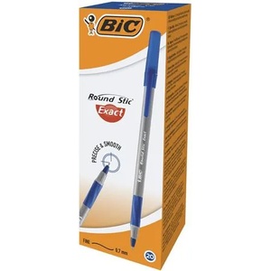 BIC Химикалка, 0, 28 мм, капачка, BIC "Round Stic Exact", синя 918543 (918543)