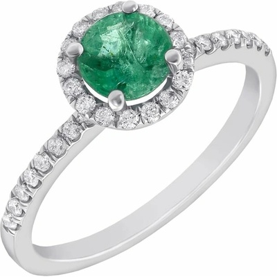 Eppi Smaragdový halo zásnubní prsten s diamanty Toppy R37167