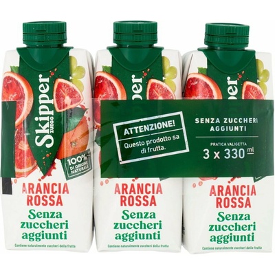 Skipper džús červený pomaranč bez cukru 3 x 330 ml