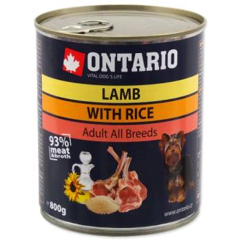 ONTARIO Can Lamb, Rice, Sunflower Oil - консерва за куче с агнешко и бял ориз 800 гр, Чехия 214-2164