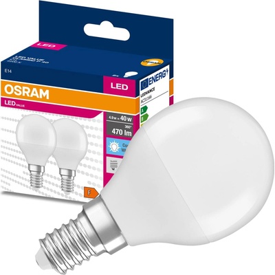 Osram 2PAK LED žiarovka E14 P45 4,9W 40W 470lm 4000K Neutrálna 200° VALUE
