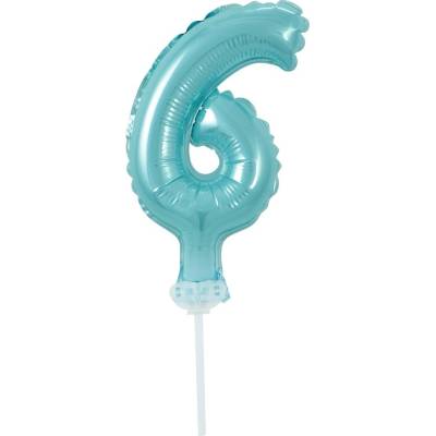 Godan Fóliový balón na tortu číslo 6 modrá 13 cm