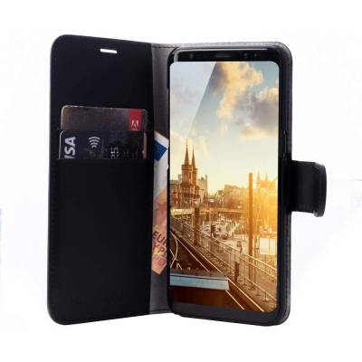JT BERLIN LeatherBook Kreuzberg Case - хоризонтален кожен (естествена кожа) калъф тип портфейл за Samsung Galaxy Note 8 (черен)