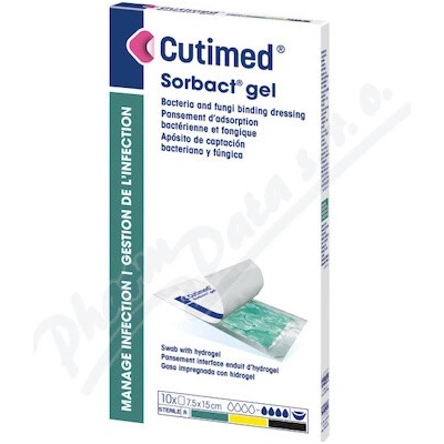 Cutimed Sorbact 7,5 x 15 cm antimikrob.krytí hydrogel