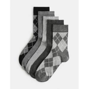 Marks & Spencer 5-делен комплект блестящи чорапи Argyle Marks & Spencer сива Marks & Spencer | Siv | ЖЕНИ | 3-5
