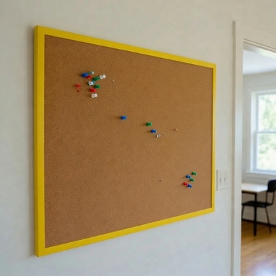 Toptabule.sk Korková tabuľa v drevenom žltom ráme COLOR 120x80 cm