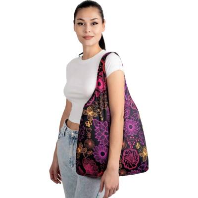 Sbalitelná taška Nanobag neon flowers