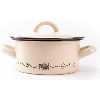 Kinekus Kastról smaltovaný s pokrievkou 14cm/1,0L dekor Linea