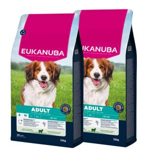 EUKANUBA за възрастни кучета от малки и средни породи, богато на агнешко и ориз 2x12кг