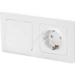 Aigostar - Единичен ключ № 1 и SCHUKO розетка 250V с бяла рамка (AI2923)