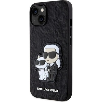 Púzdro Karl Lagerfeld PU Saffiano Karl and Choupette NFT iPhone 13 čierne