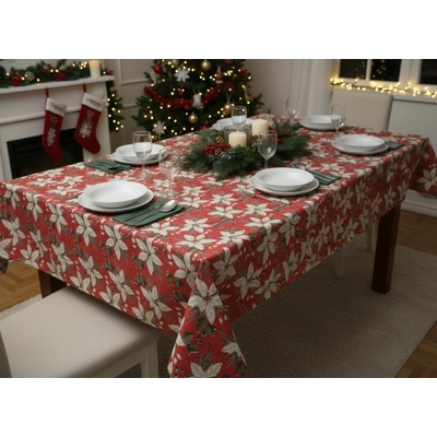 Mybesthome Vánoční ubrus Natale MAGIC II. červená motiv D 130x170 cm