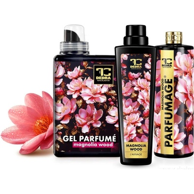 KOMPLETNÍ RITUÁL magnolia wood pro plnější parfémový efekt gel parfumé & aviváž & parfumage 1050 ml + 750 ml + 500 ml