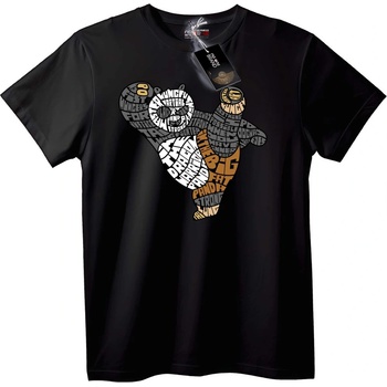 NOONEBRAND Тениска Панда Word Art - 2XL, Black