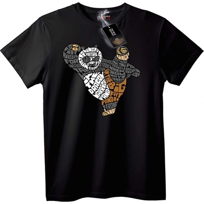 NOONEBRAND Тениска Панда Word Art - 2XL, Black