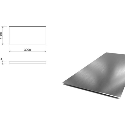 Nerezový plech (1.4301/7 - 1D ) 1,5x3 m, tloušťka 4 mm