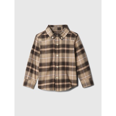 GAP Baby kostkovaná flanelová košile Hnědá – Zboží Dáma