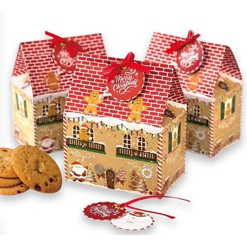 5 бр. коледни кутии за сладки - къщички