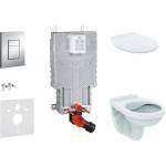 GROHE Uniset - Комплект за монтаж пред стена, тоалетна Alpha със седалка, бутон Skate Cosmopolitan, хром 38643SET-KR (38643SET-KR)