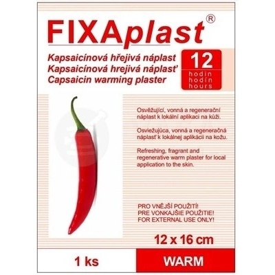 FIXAplast WARM Kapsaicínová hrejivá náplasť 12 x 16 cm 1 náplasť