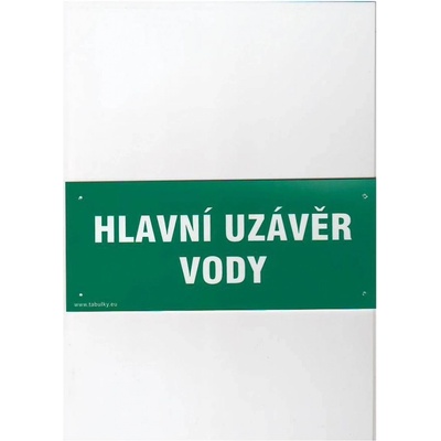 tabulka - HLAVNÍ UZÁVĚR VODY