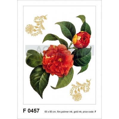 Ag Design AGF00457 samolepící dekorace Red flowers F 0457 Kamélie rozměry 65 x 85 cm