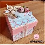 PassionisArt Покана за кръщене експлоадираща кутия в розово