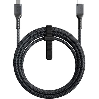 Nomad Kevlar USB-C to USB-C Charging Cable 100W - здрав кевларен USB-C към USB-C кабел за MacBook и устройства с USB-C порт (300 см) (черен)