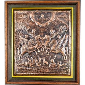 ИКОНА ГОЛЯМА СПЕЦИАЛНА В РАМКА СВЕТИ ГЕОРГИ СВЕТИ ДИМИТЪР СВЕТИ ЕВСТАТИЙ СВЕТИ ТЕОДОР