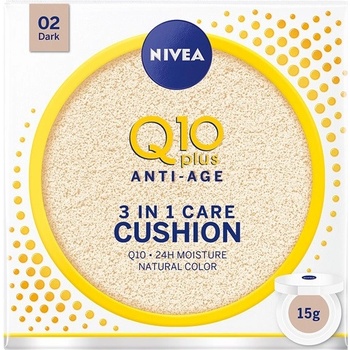 Nivea Q10 Plus Anti-Age hydratačný make-up v hubke vyplňujúci vrásky 02 Dark 15 g