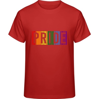 Premium tričko Dúhový nápis Pride ohnivé červené