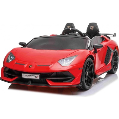 Beneo elektrické autíčko Lamborghini Aventador 12V 24 GHz dálkové ovládání USB / SD Vstup odpružení vertikální otvíravé dveře měkké EVA kola 2 X motor orginal licence červená