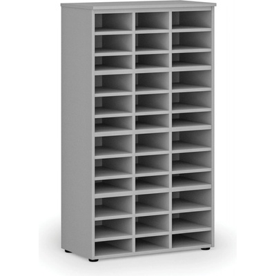 PRIMO Třídící regál GRAY, 800 x 420 x 1434 mm, 36 přihrádek, šedý