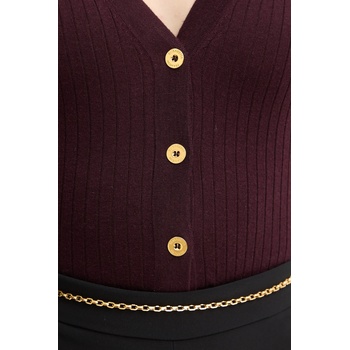 Elisabetta Franchi Жилетка с вълна Elisabetta Franchi в бордо от лека материя MK33S57E2 (MK33S57E2)