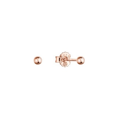 EVOLUTION GROUP CZ Pozlacené stříbrné náušnice kulička 3mm - 61013 rose gold