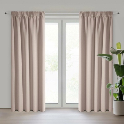 EUROFIRANY ZATEMŇOVACÍ ZÁVĚS NA PÁSCE ADLEY 135X270 CM PUDROVÁ