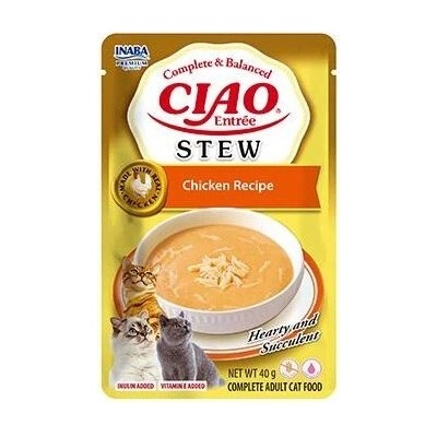 INABA Cat Ciao Entrée Stew krémové masové jídlo pro kočky s příchutí kuřete, 40 g