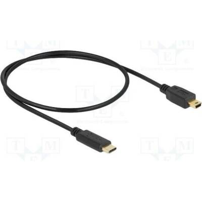 Delock 83335 USB 2.0; USB B mini vidlice USB C vidlice zlacený 0,5m