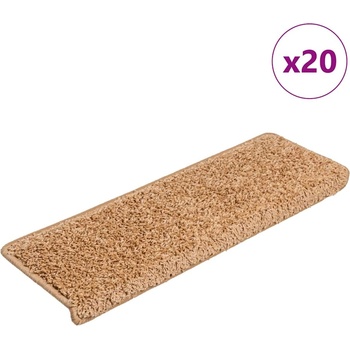 vidaXL Изтривалки за стълби, 20 бр. , 65x21x4 см, бежови, с правоъгълен кант (3365853)